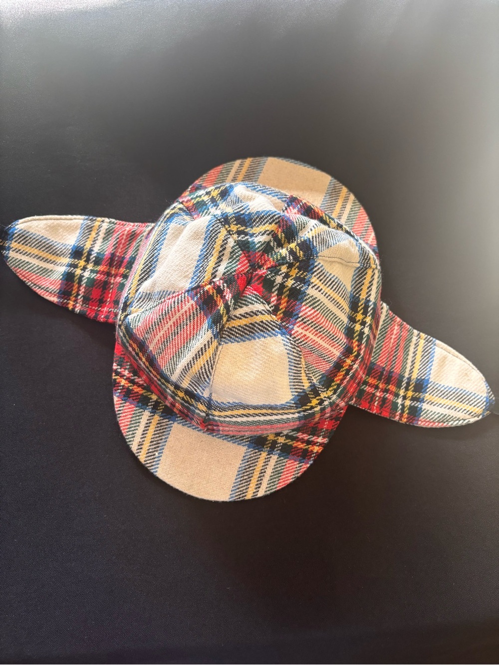Vintage 1960’s Tartan Deerstalker Hat Plaid Earflap